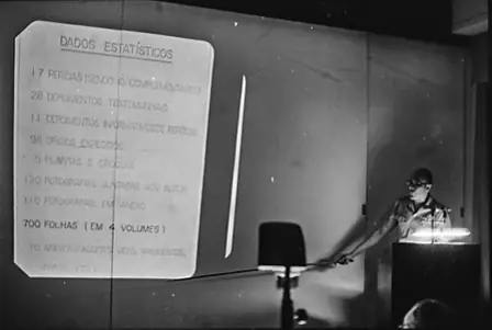 Outra imagem da apresentação do inquérito do Exército sobre o Riocentro (1981)