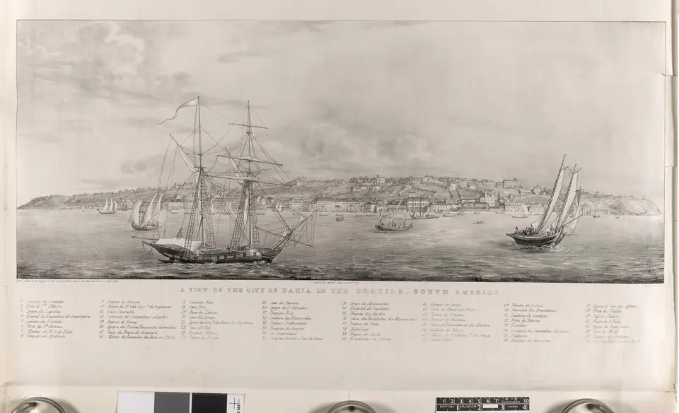 Salvador vista do mar, gravura de 1826