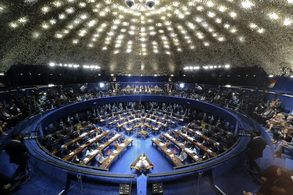 O plenário do Senado durante a sessão de julgamento de 29/08/2016