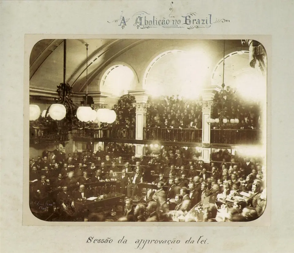 O Senado vota o projeto da abolição, 13 de maio de 1888, foto de Antônio Luiz Ferreira