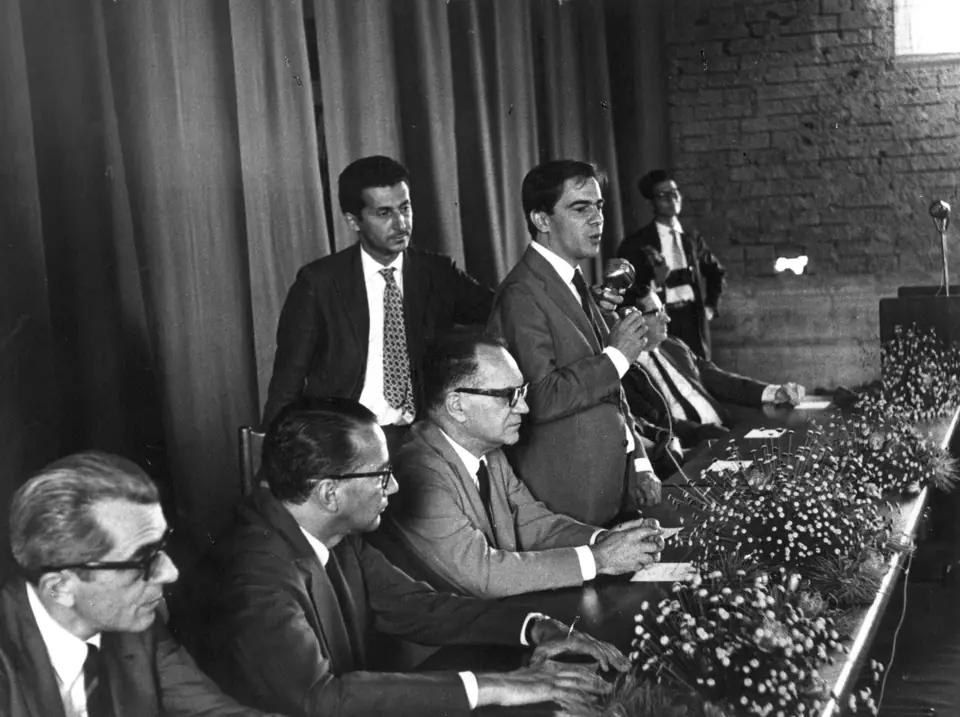 Darcy Ribeiro discursa na inauguração da Universidade de Brasília, em 21/04/1962