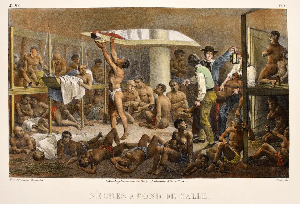 Rugendas, “Navio negreiro” (c. 1830): o porão de um navio do tráfico