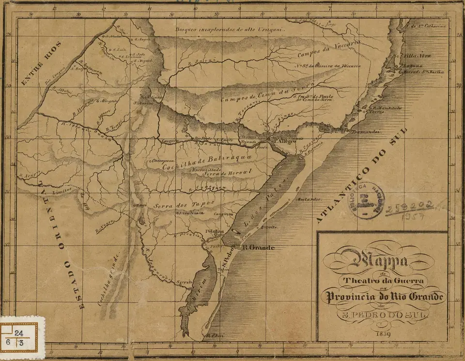 Mapa do teatro da guerra na província do Rio Grande de São Pedro do Sul, 1839