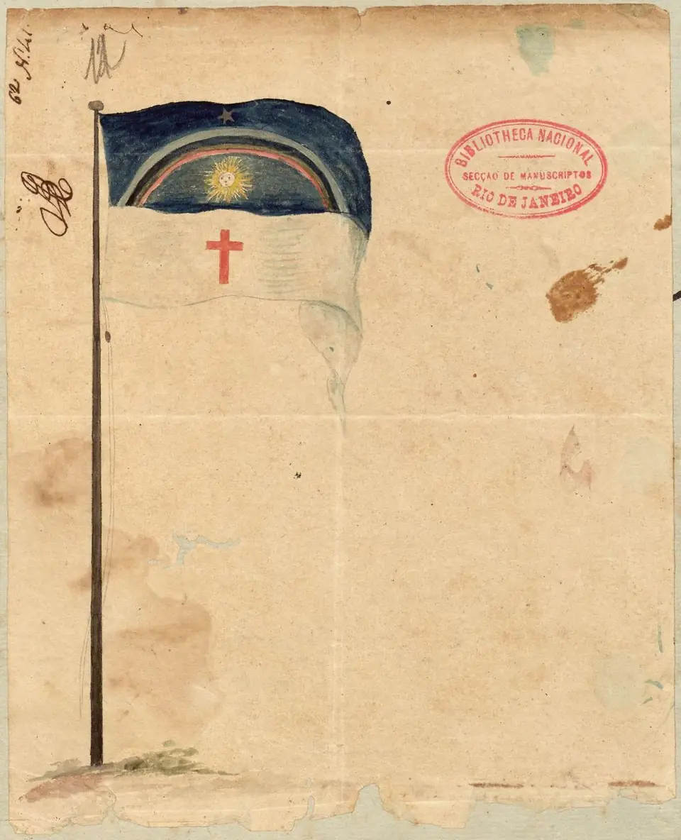 A bandeira da república de 1817, aquarela de época