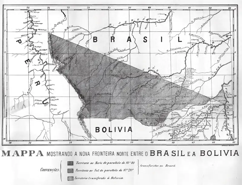 “Mappa mostrando a nova fronteira norte entre o Brasil e a Bolívia”: o Acre transferido ao Brasil pelo Tratado de Petrópolis (1903)